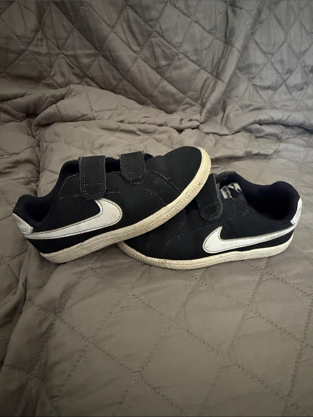 Nike Kids Black Sneakers with White Swoosh